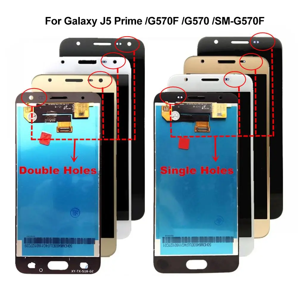 Одно/двойное отверстие lcd сенсорный экран дигитайзер для samsung Galaxy J5 Prime G570F
