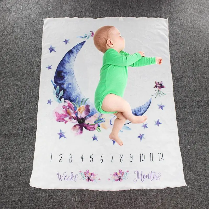 Baby Milestone Commemorative Blanket Newborn Full Moon Photo Background Cloth Photography Prop 19QF