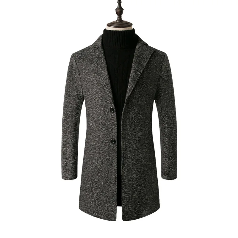 Dark Gray 1 Мужские пальто, Осень-зима, новинка, мужские одноцветные пальто, верхняя одежда, брендовая, тонкая, повседневная, высокое качество, мужские длинные пальто, мужские топы - Цвет: Dark Gray 1