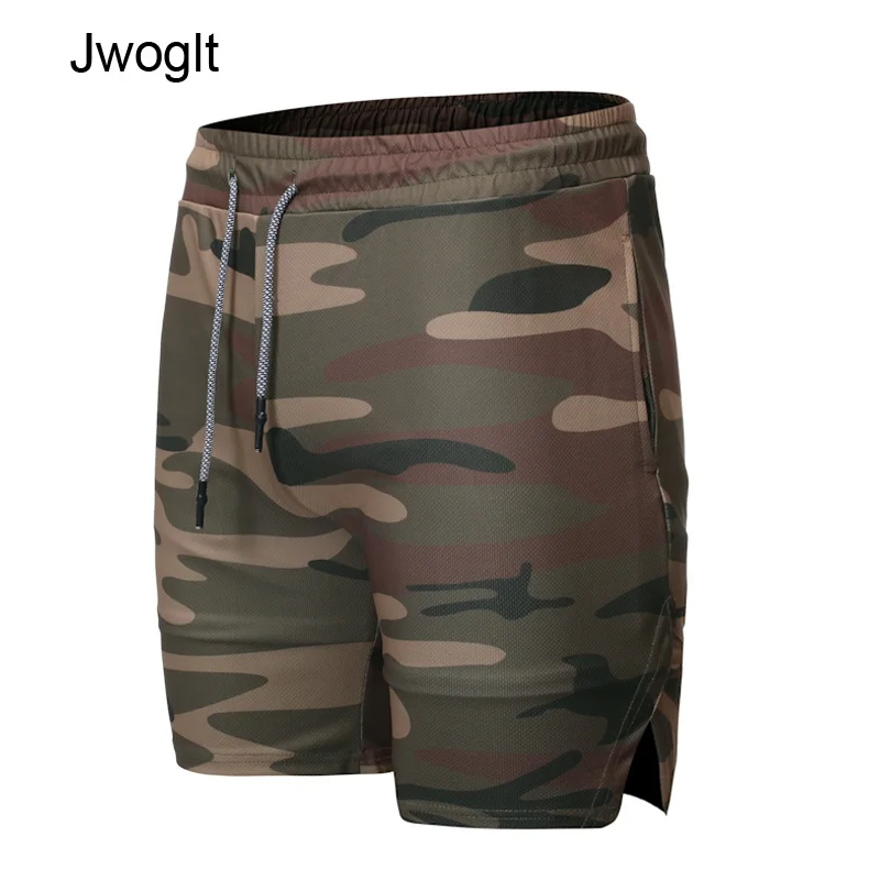 

New Men Shorts Drawstring Waist Summer Male Breathable Mesh Quick Dry Camoufalge Harem Short Joggers