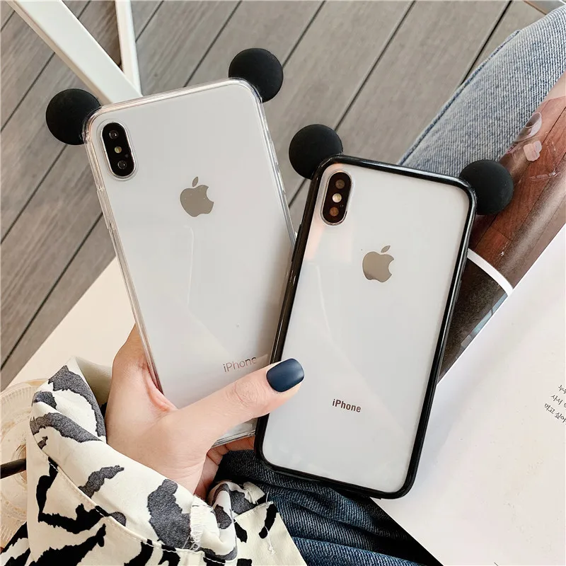 

For iPhone 7 Phone Case For iPhone X XS Max XR 6 6S 8 Plus Cute Cartoon Transparent Clear Back Cover Soft TPU Funda