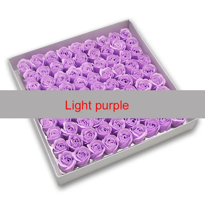light purple 81 шт. цветок розы для ванны, цветочное мыло с ароматом розы, незаменимый подарок на свадьбу, День Святого Валентина, цветы для хранения - Цвет: light purple