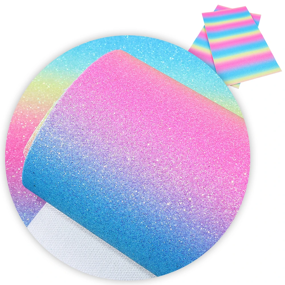 

David angie 30x140cm Rainbow Stripe Synthetic Leather Patchwork For Hair Bow Handbags Handmade Materials DIY,1Yc7734