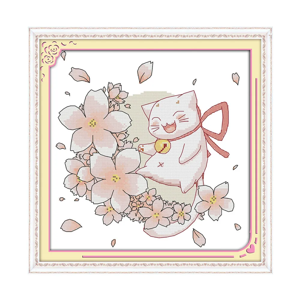 Набор для вышивки крестиком с изображением кошки благословения 18 карат 14 11