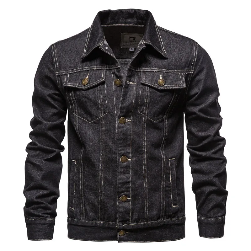 2022 Men's Denim Jacket Spring Casual Jeans Jacket Men Streetwear Hip Hop Denim Coat Solid Color Bomber Jacket Mens Clothing men's winter coats & jackets