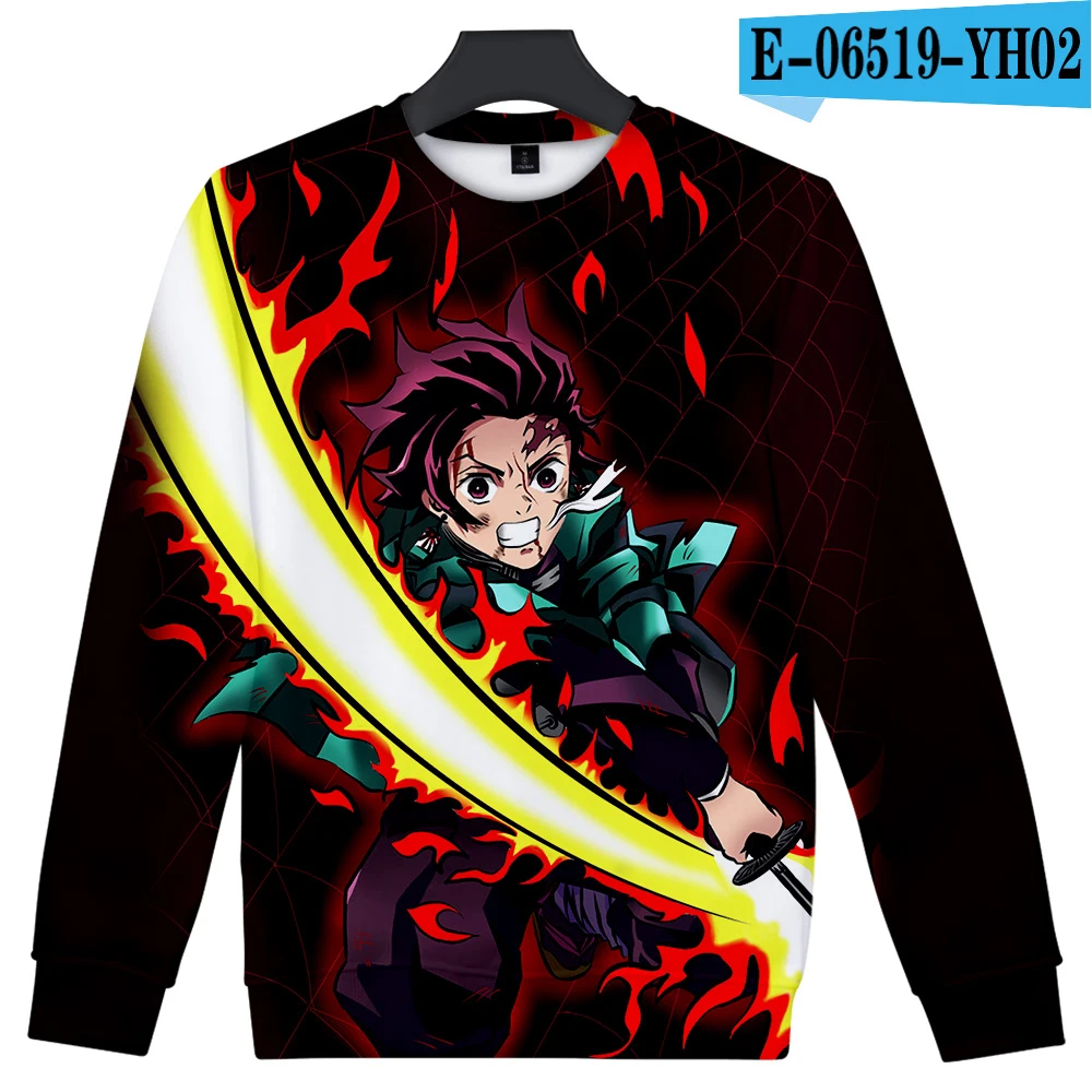 Demon Slayer Kimetsu no Yaiba 3D толстовки с круглым вырезом, новая модная верхняя одежда в стиле Харадзюку, Женская/Мужская Уличная Толстовка - Цвет: YH02