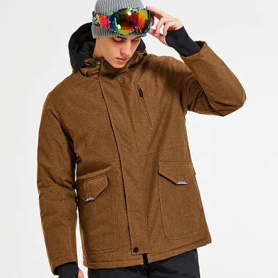 Новинка, мужской лыжный костюм из шпона, двойная доска, лыжная одежда, толстая теплая и ветрозащитная, водонепроницаемая, дышащая, износостойкая