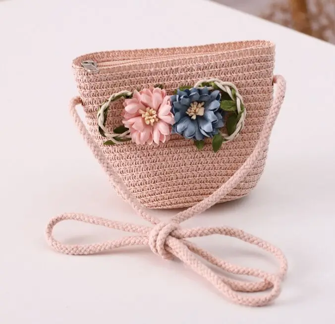 Sun Hat Sun Protection Hat Children Straw Hat + Shoulder Bag Tote bags Summer Kids Girl Baby 2pcs a Set Cute Floral Sun Hat Bucket Gorros