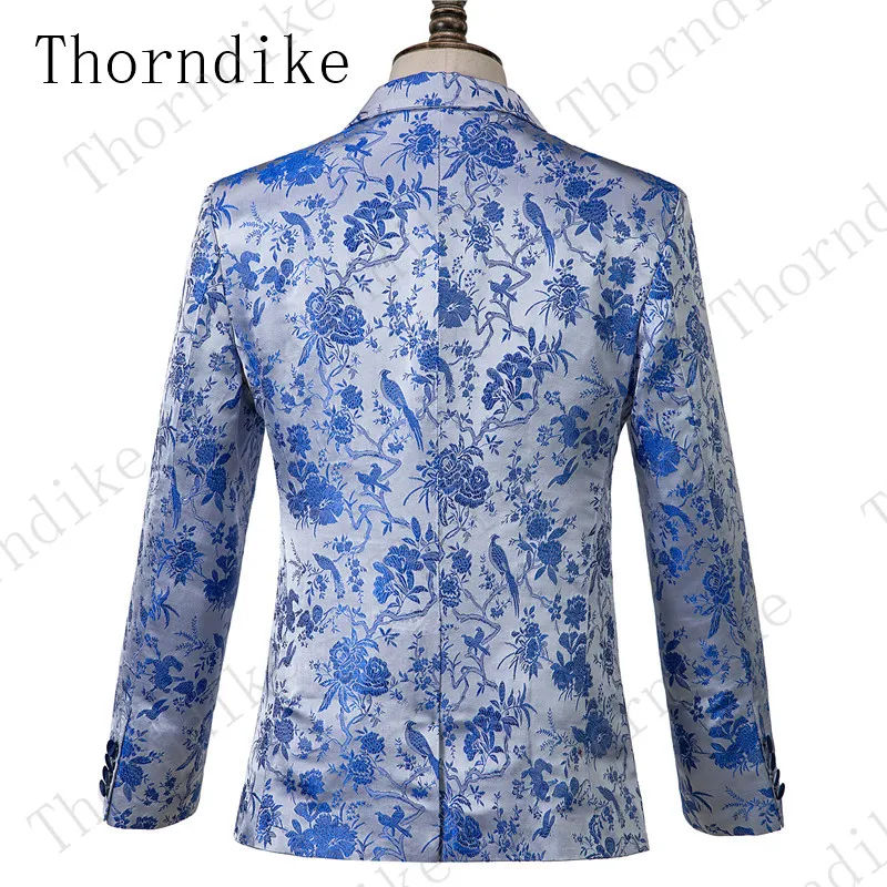 Thorndike высокое качество костюм Homme 2 шт повседневный мужской костюм китайский стиль смокинг для выпускного костюм для мужчин цветочный узор свадебный костюм