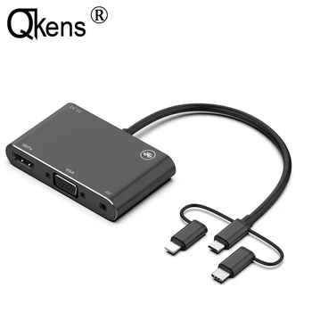 

VGA HDMI Adapter Cable for IPhone 11 Pro Max XS XR 6 7 8 for Huawei P20 P30 Samsung S8 S9 S10 IOS Type C Android Phone To TV