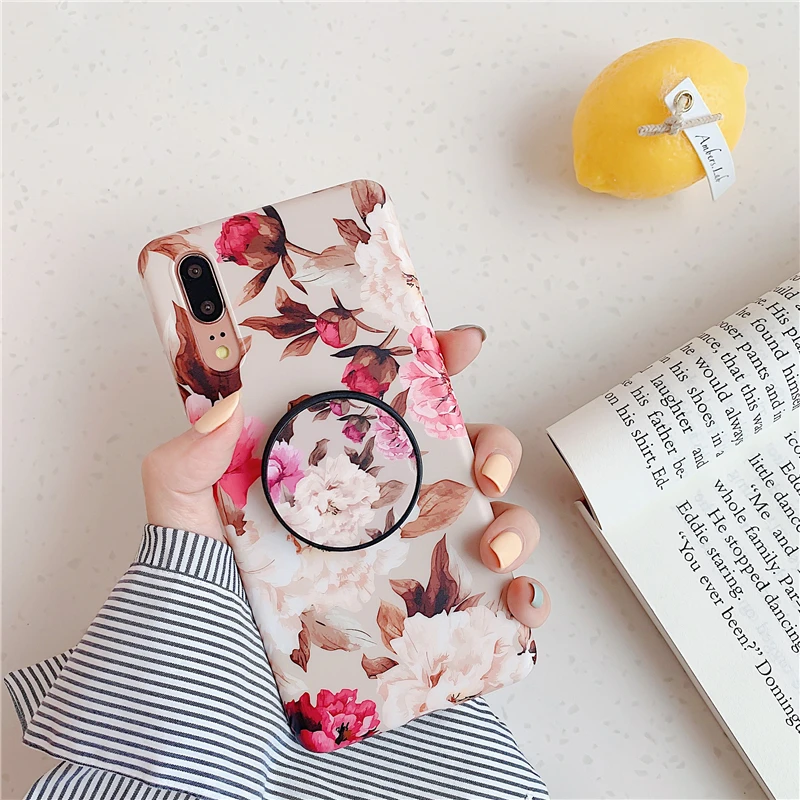 HXM чехол с цветочным рисунком розы для huawei Nova 3e 4e P20 Pro P30 Lite задняя крышка на mate 30 IMD силиконовый держатель подставка для телефона горячая распродажа