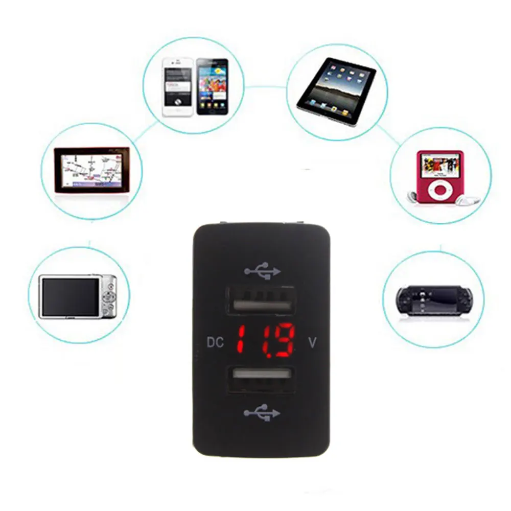 DC 12 V/24 V 3.1A автомобиля с двумя портами USB Напряжение индикатор Интерфейс изменение гнездо USB Зарядное устройство для Honda Civic CR Feng(Лея фенг), вентилятор, пригодный