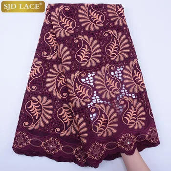 

SJD LACE Latest Swiss Voile Lace In Switzerland High Quality African Lace Fabric Punch Cotton For Nigerian Wedding Dress 1833B