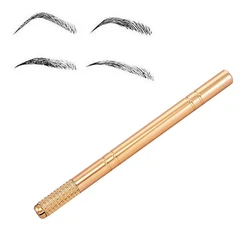 Professional Golden Microblading Pen Tattoo Machine 3D Machine For Permanent Makeup Eyebrow Tattoo Manual Pen Without Needles