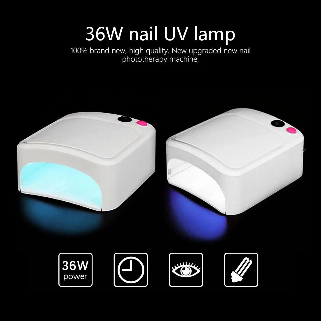 8/36W UV Lamp Gel Nail Dryer For UV Nail Gels Polish White UV Nail Lamp Curing Nail Art Tools 3 UV Lamps 120s Quick Dry Glue