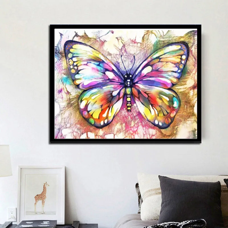 

Diamond Painting Full of Crystals New Style Colorful Butterfly 5D Brick Painting Animal Cross Stitch Full of Crystals Foreign Tr