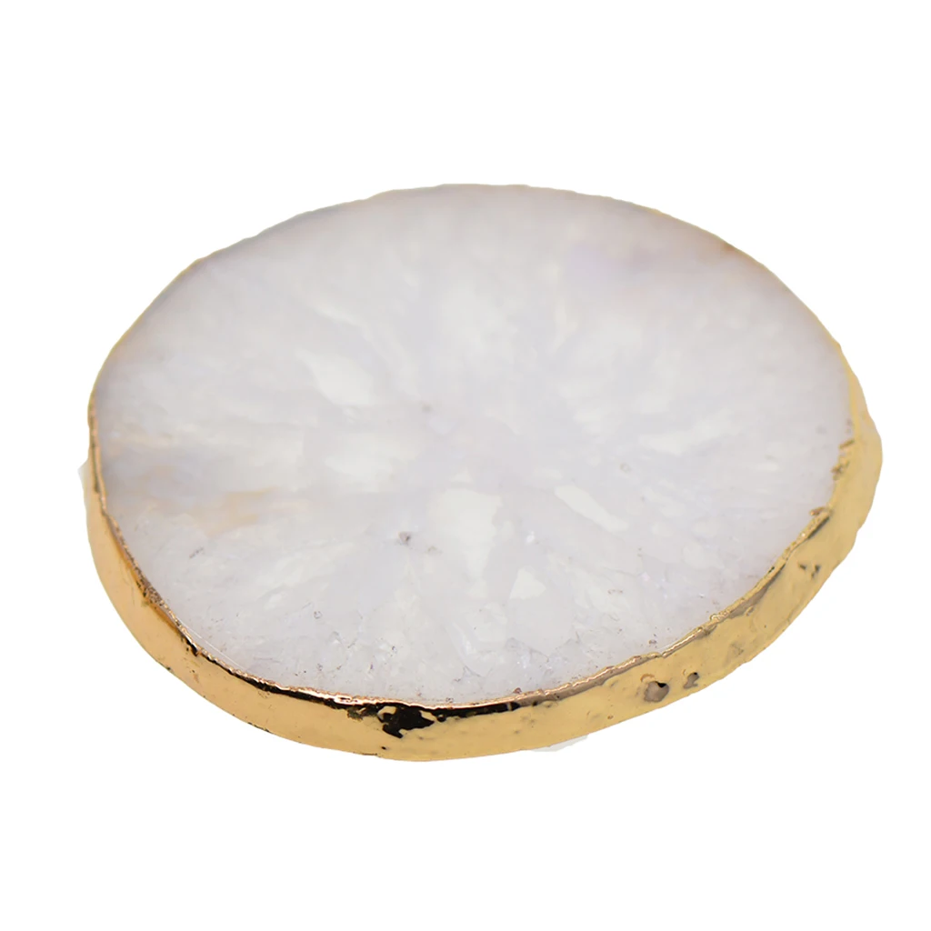 Натуральный чистый агат ломтики полированный Нерегулярные кристалл Кварц Камень Кулон талисман Белый украшения дома