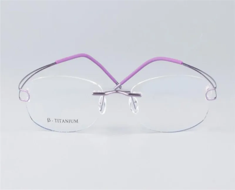 Женские ультралегкие асферические линзы B-titanium без оправы, оптические очки, Анти-усталость, ретро очки для чтения при дальнозоркости красного и розового цветов