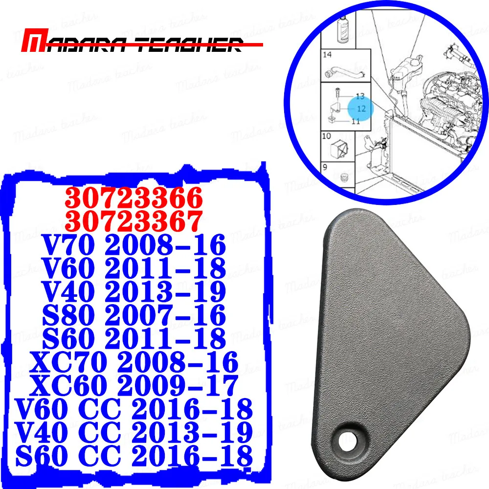 LH&RH DRIVER SIDE RADIATOR RETAINER CLIP FOR VOLVO S60 S80 V70 XC60 XC70 30723366 30723367 2007 20008 2009 2010 2011 2012 2013