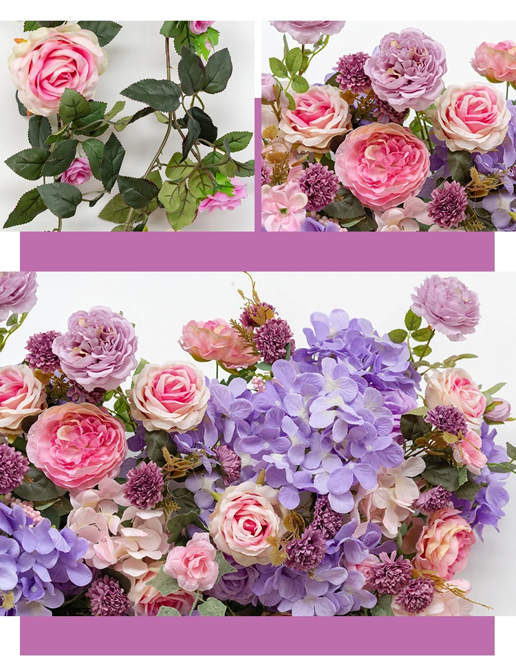JAROWN Artificial Rose Flower Row Floral Arch Decor Wedding Main Table Decoration Wedding Background Wall Props Sztuczne Kwiaty (8)