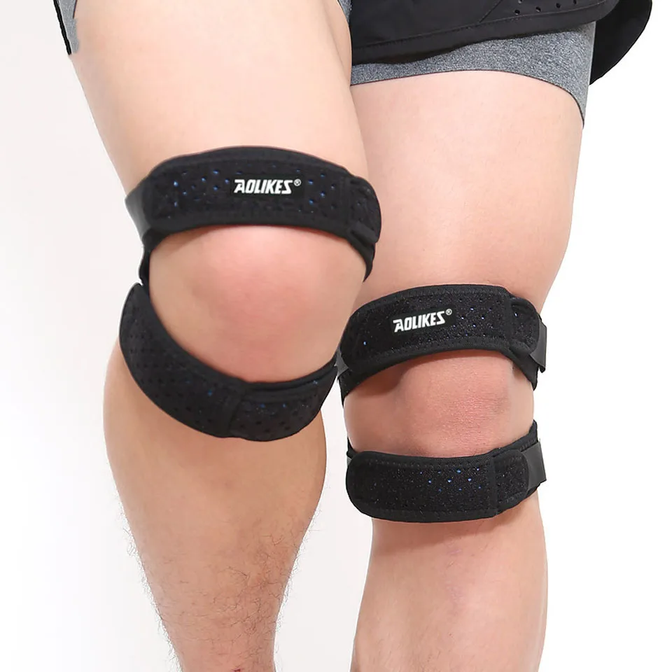 1PCS Sports Kneepad Double Patellar Knee Brace Support Strap Brace Pad Protector Open Knee Wrap Strap Band Knee Protector