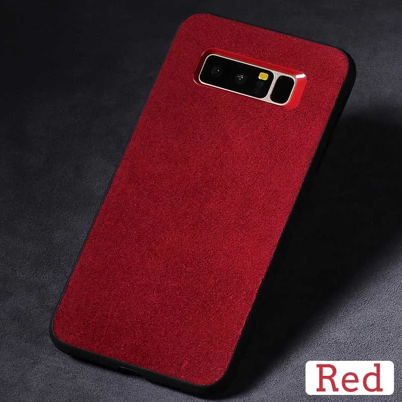 Red Замша кожа чехол для телефона для samsung S7 S8 S9 S10 Plus, Note 8, 9, 10, плюс A10 A20 A30 A50 A70 A5 A7 J5 J7 J6 A8 чехол - Цвет: Red