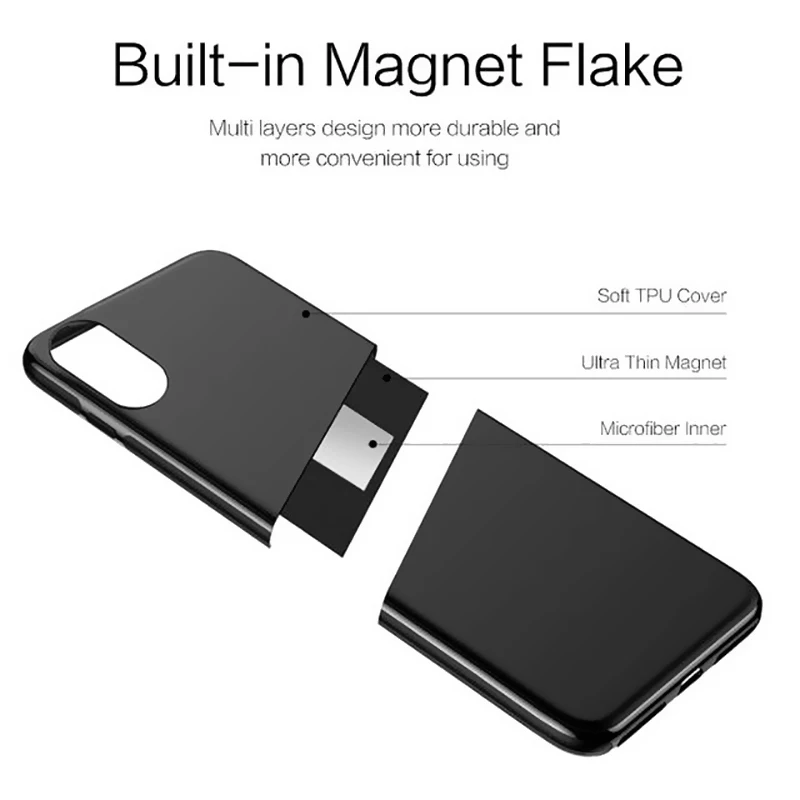 Ультратонкий автомобильный Магнитный чехол для телефона iPhone 11, 6, 6 S, 7, 8 Plus, XS MAX, XR, роскошный мягкий ТПУ противоударный чехол, невидимый металлический лист
