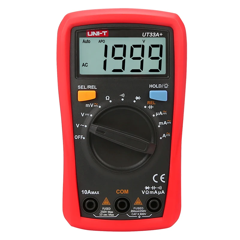 UNI T UT33A +/UT33B +/UT33C +/UT33D + мультиметр размера ладони цифровой начального уровня NCV