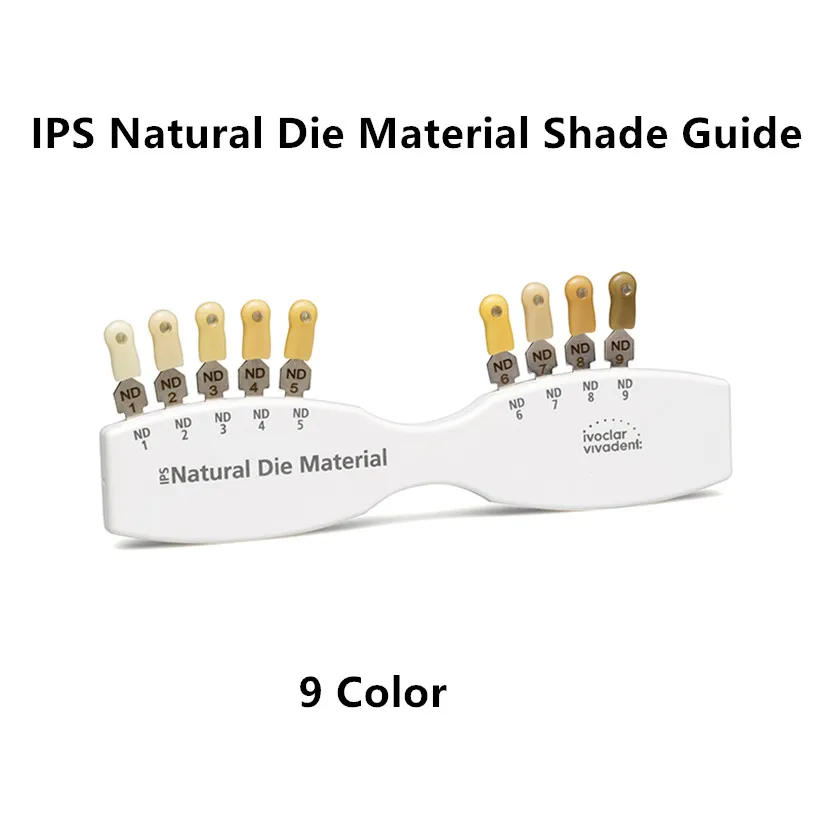 

1Set Dental IPS Natural Die Material Teeth Shade Guide Ivoclar Vivadent ND1-9 Abutment 9 Color Denture Tooth Composite Resin