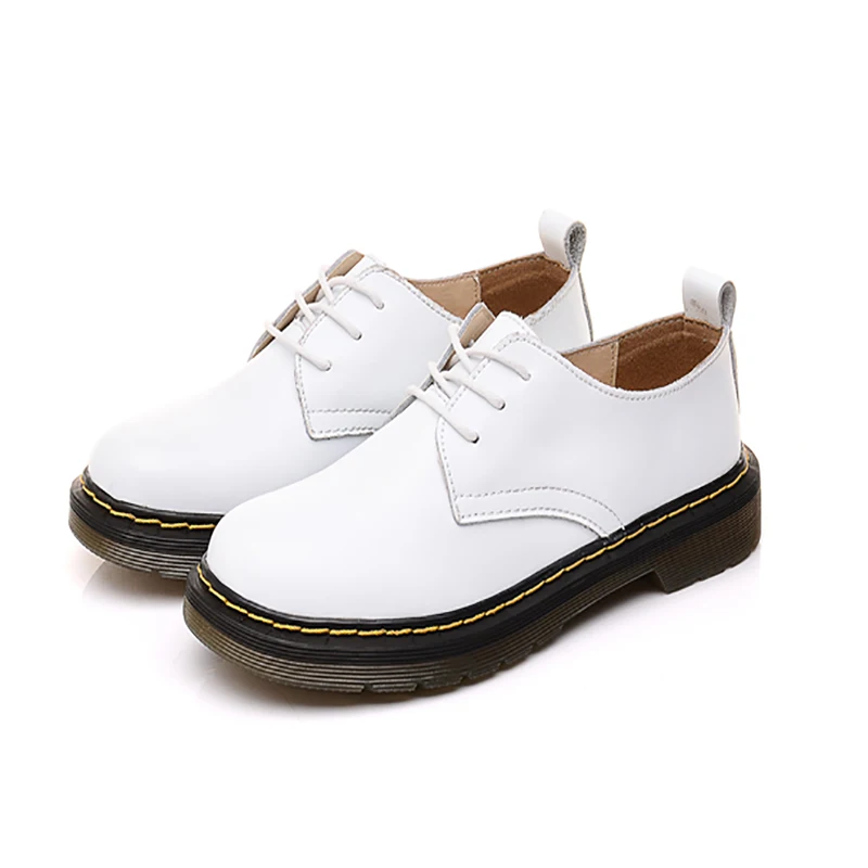 Ботинки; женские ботильоны из натуральной кожи; новые модные повседневные ботинки Dr. В байкерском стиле; теплые зимние ботинки на меху; обувь для влюбленных пар; Zapatos - Цвет: A white