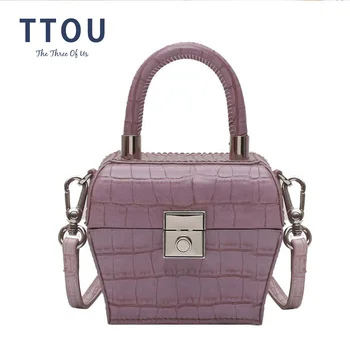 

Small Crocodile Pattern Solid Color PU Leather Crossbody Bags For Women 2020 Summer Lady Shoulder Handbags Female Simple Totes