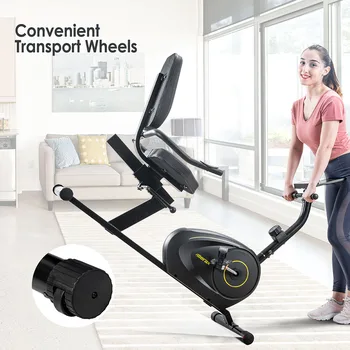 

Bluetooth Screen 8 -Level Resistance Recumbent Exercise Bike with Adjustable Seat 380 lb Weight Capacity