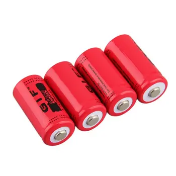 

4Pcs 2800Mah 16340 Battery Red Low Reoccuring Operation Li-Ion Rechargeable Battery For Led Flashlight lithium Batteries