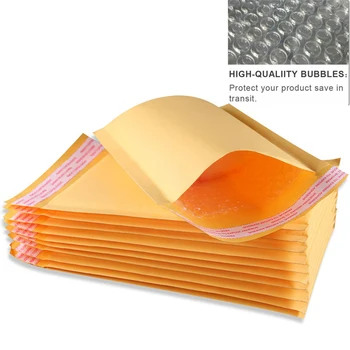 

5 PCs Kraft Paper Bubble Mailers Bags Waterproof Self Adhesive Seal Bag Padded Envelopes Courier Packaging Storage Bags