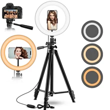 Dimmbare LED Selfie Ring Füllen Licht Telefon Kamera Led Ring Lampe Mit Stativ Für Make-Up Video Live Ringlight Tik Tok