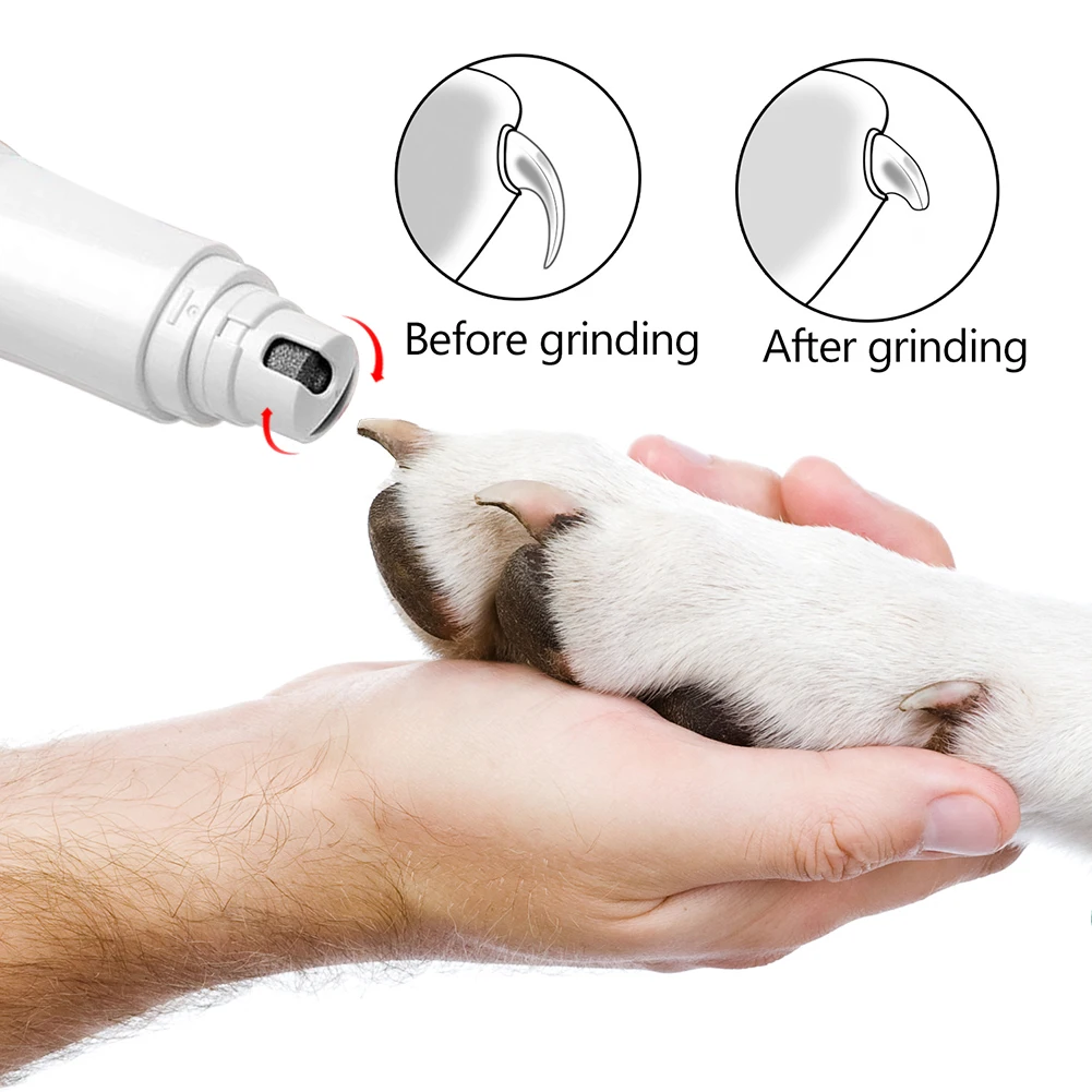 Electric Pet Nail Grinder File Trimmer Pro Grooming Tool Dog Claw Clipper  Quiet Cat Paws Nail Grooming Trimmer Tools