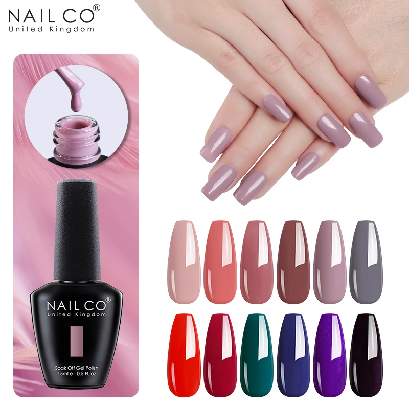 NAILCO 15 мл УФ светодиодный Гель лак для ногтей цветной сделай сам блестящий