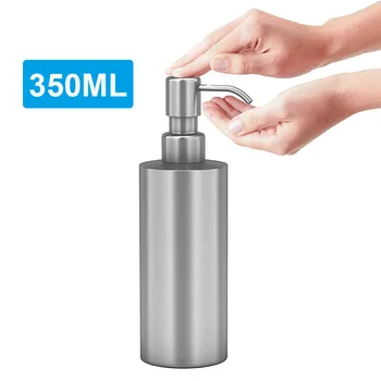 

Soap Liquid Dispenser Silver Stainless Steel Durable Hand Pump Liquid Soap Lotion Bottle