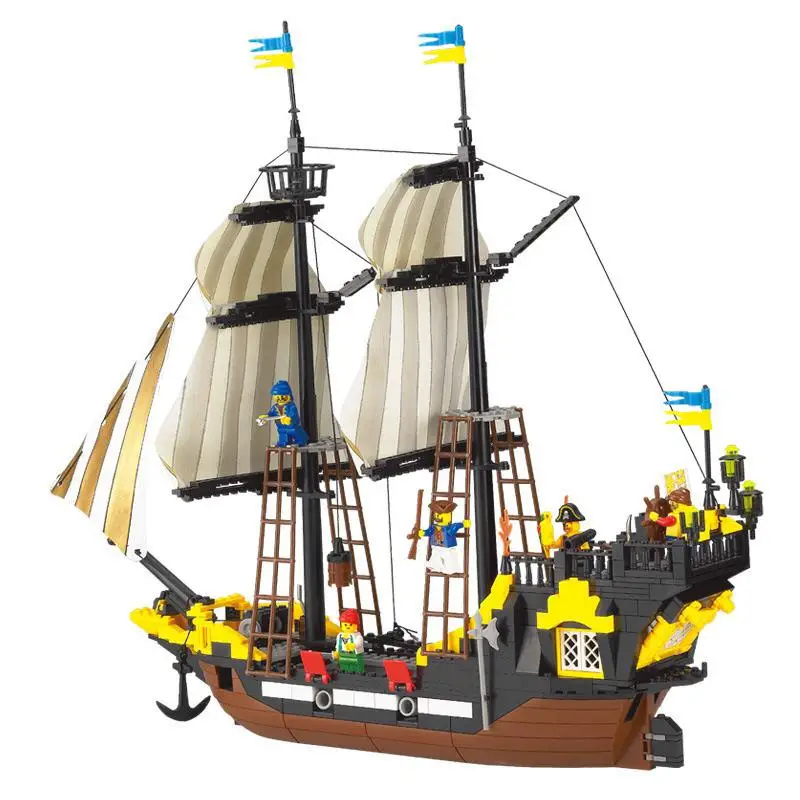 

Pirate Baot Super Ship Enlighten 307 Weapons Adventure Figure Blocks Christmas Gift Construction Building Toys For Children
