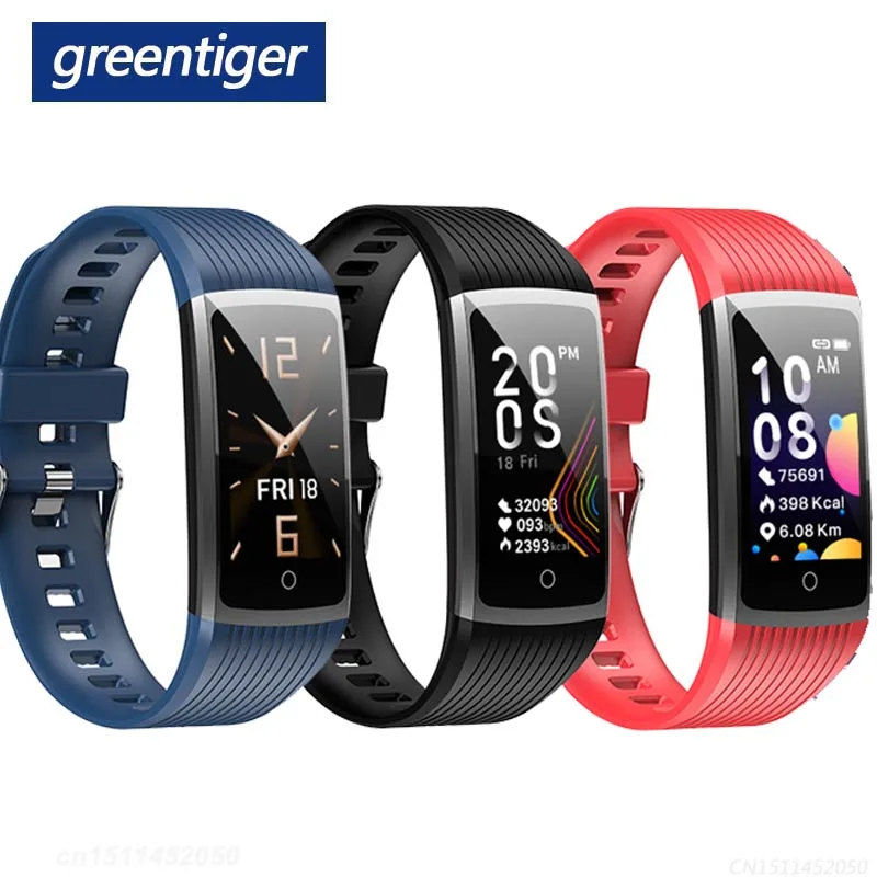 Смарт-браслет Greentiger R12 для мужчин фитнес-трекер IP67 водонепроницаемый пульсометр