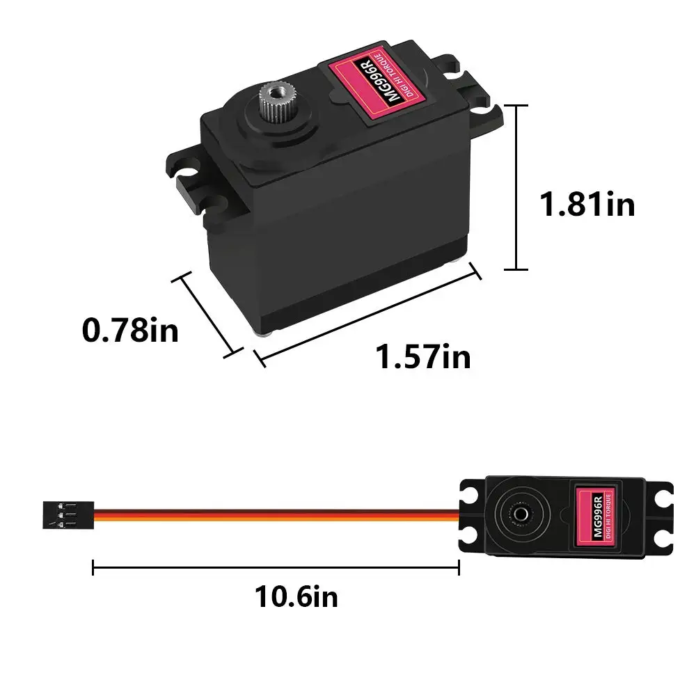 4 шт. MG996R Servo металлический редукторный двигатель, крутящий момент, цифровой сервомотор с рупором для умного автомобиля, робота, лодки, радиоуправляемого самолета, вертолета