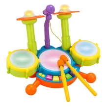 1 Set Kids Dynamic Educational Developmental Toy Gift Drum Set for Boys Girls Christmas Gift
