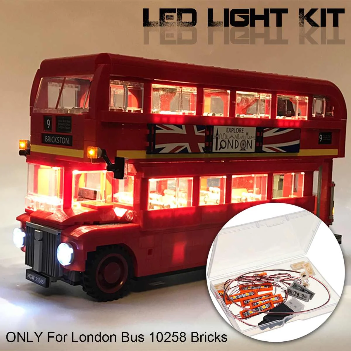

LED Light Up Kit for Lego for 10258 for London Bus Building Blocks Bricks Toy (Only Light Included) LED Lighting Set