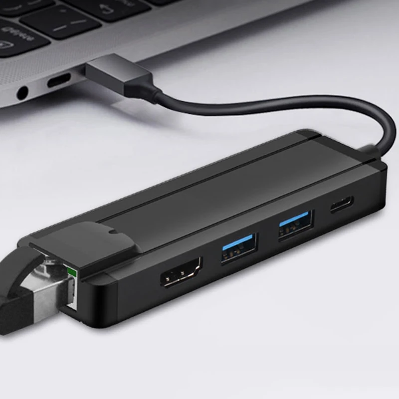 5 в 1 концентратор USB Type C к HDMI 4K USB 3,0 TF HDMI RJ45 адаптер док-станция для ноутбука мобильного телефона