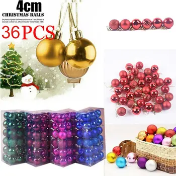

36 Pcs/Set Glitter Christmas Tree Ball Baubles Colorful Xmas Party Home Garden Xmas Decoration Supplies Hot Sale 17 Colors