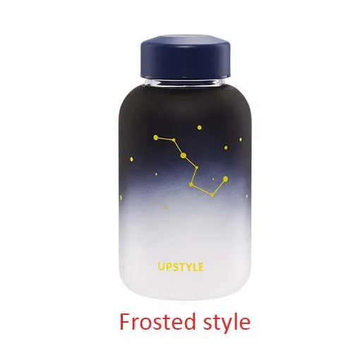 Симпатичная стеклянная питьевая бутылка с созвездием неба, портативная Спортивная бутылка для воды, моя бутылка, кавайные бутылки для напитков для девочек - Цвет: Frosted style