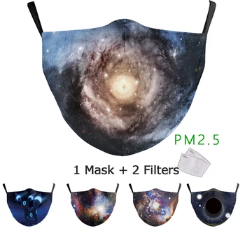 

Adult Unisex Face Mask Starry Sky Print Cotton Masks Reusable and Washable Facemask Windproof Dust-proof Mouth Filter Mask