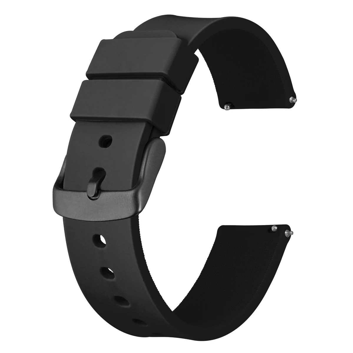 Anbeer резиновый ремешок для часов 14 мм, 18 мм, 20 мм, 22 мм, 24 мм, быстросъемный мужской т-браслет, мужской черный спортивный силиконовый ремешок