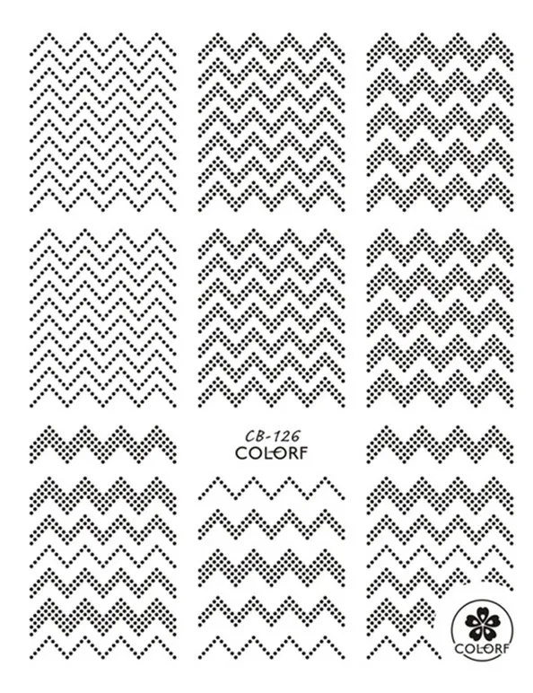 5sheet Colorful Black/White Japanese Nail Stickers Designs Gummed 3D Nail Art Stickers Decals Makep Art Decorations CB124-128 - Color: CB126 5 sheet Black