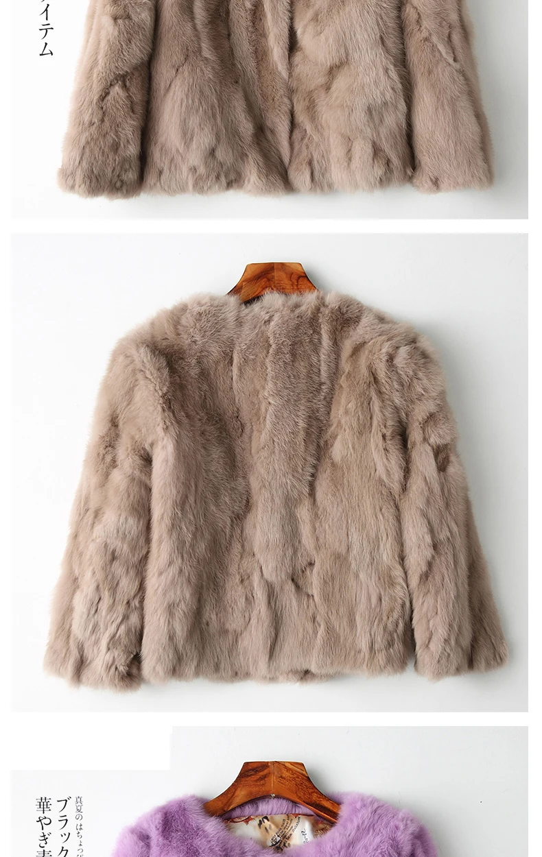 Зимние короткие теплые пальто из натурального меха, женская мягкая меховая куртка с кроличьим мехом, Женская плюшевая верхняя одежда, повседневная верхняя одежда размера плюс, модная новинка для женщин